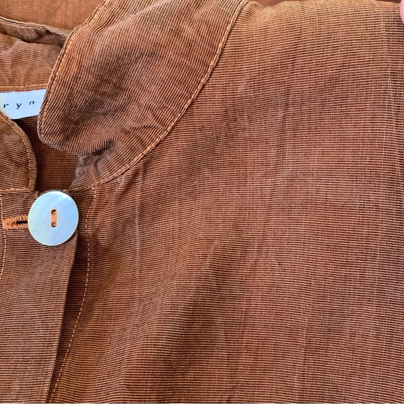 Bryn Walker Danuta Jacket Size Large 100% Tencel Lagenlook Mandarín Collar READ - Picture 11 of 13